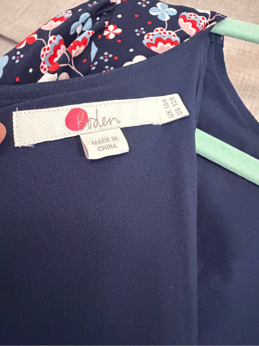 Boden Navy Floral Midi Dress with Tie Waist - Picture 8 of 8
